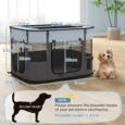 Folding Fabric Pet Playpen – Grey and Blue