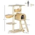 Cat Activity Tree Scratching Post with Hammock – Beige