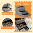 Three-Step Cat Stairs with Hidden Storage – Light Grey