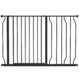 Wide Dog Safety Gate with Door – Black