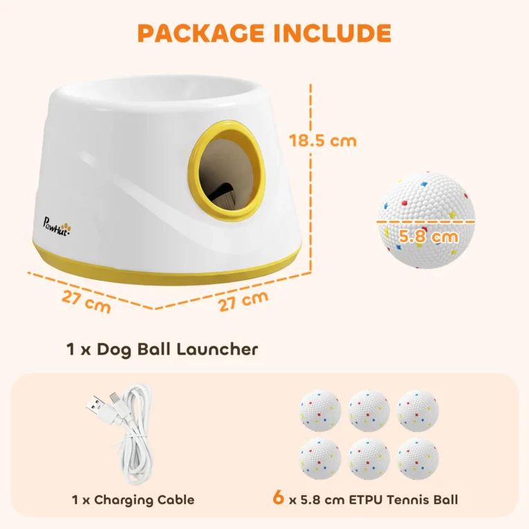 Automatic Dog Ball Launcher 3 Distance Settings – Yellow