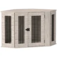 Furniture-Style Dog Crate with Cushion – Walnut, 104cm