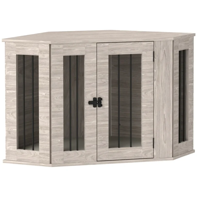 Furniture-Style Dog Crate with Cushion – Walnut, 104cm