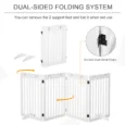 Four-Panel Freestanding Pet Barrier with Support Feet – White