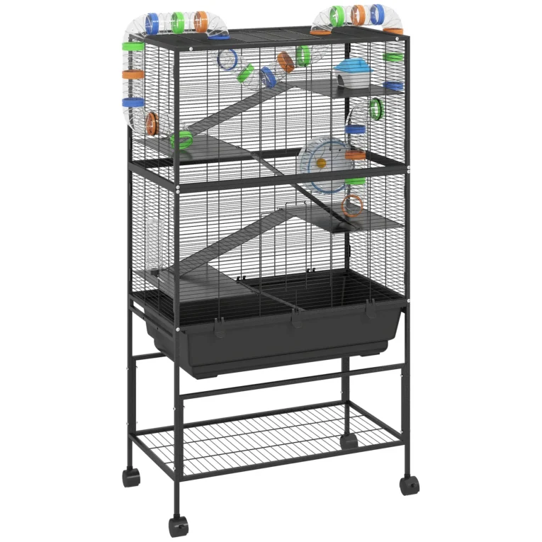 Five-Level Small-Animal Cage with Wheels and Deep Tray – Black Five-Level Small-Animal Cage with Wheels and Deep Tray – Black