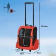 Pet Backpack and Wheeled Trolley Carrier – Red, Under 4kg