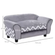 Small Pet Sofa with Removable Cushion – Grey, 73.5cm
