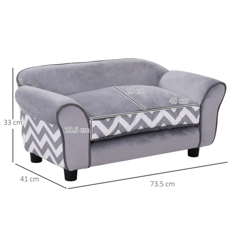 Small Pet Sofa with Removable Cushion – Grey, 73.5cm