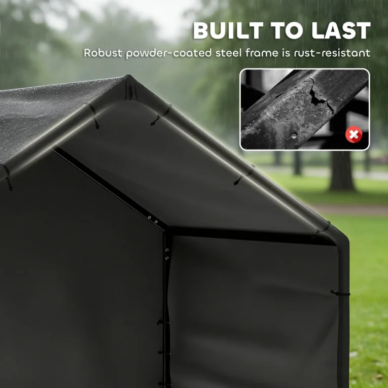 Outdoor Dog Shade Shelter with Canopy – Black, 125cm