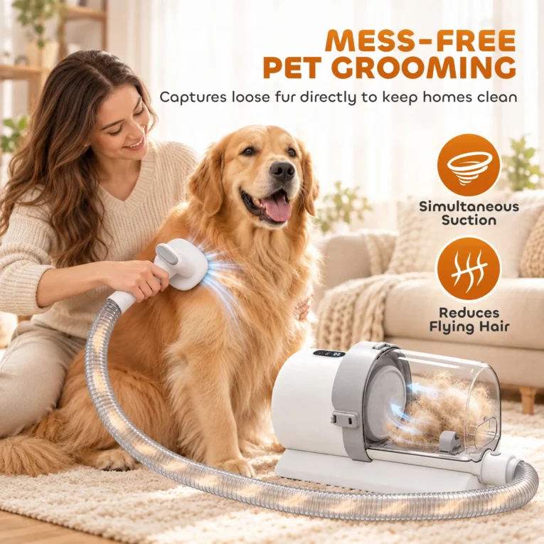 Dog Grooming Kit 2.5L Vacuum Clipper Low Noise 65dB – White, Grey Dog Grooming Kit 2.5L Vacuum Clipper Low Noise 65dB – White, Grey