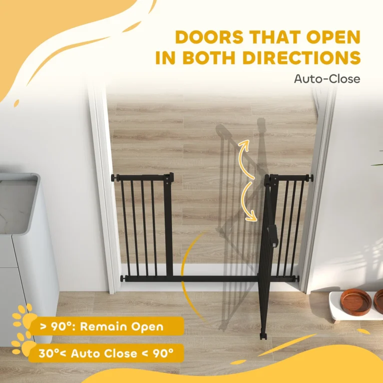 Adjustable Metal Dog Gate 74-100cm – Black Adjustable Metal Dog Gate 74-100cm – Black
