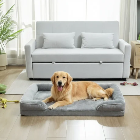 Large Memory-Foam Dog Sofa Bed &ndash; Grey, 112 &times; 80cm &ndash; detail 2