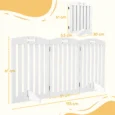 Three-Panel Freestanding Dog Gate – White, 155cm