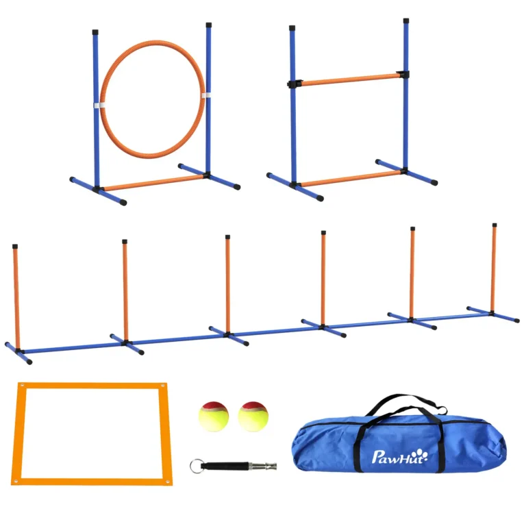 Dog Agility Set with Ring, Hurdle and Weave Poles – Orange