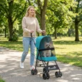 Folding Miniature Dog Stroller – Dark Green