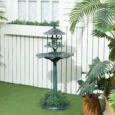 Garden Bird Bath with Planter Base – Green, 113cm