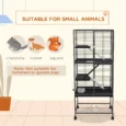 Four-Level Small-Animal Cage with Storage Shelf – Grey