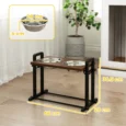 Adjustable Double Dog Bowl Stand with Tilting Top – Brown