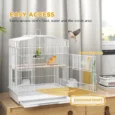 White Bird Cage with Perches, Feeders and Swing – 59cm
