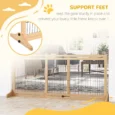 Adjustable Freestanding Dog Gate – Natural Wood, 104–180cm