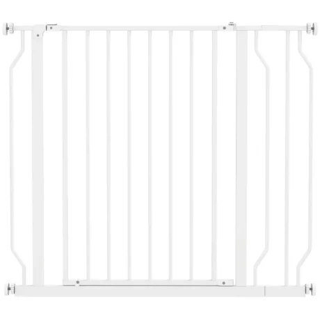 Adjustable Walk-Through Dog Gate – White, 75–95cm