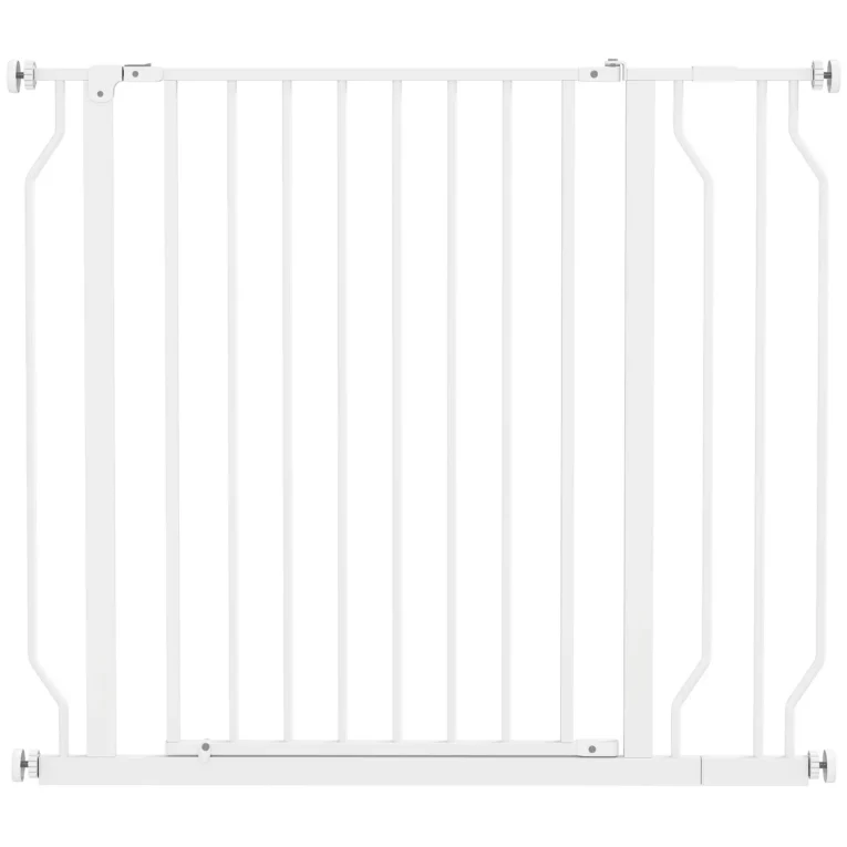 Adjustable Walk-Through Dog Gate – White, 75–95cm