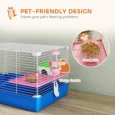 Portable Hamster Cage 2-Tier with Wheel – Blue and White