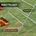 Chicken Roosting Ladder Wood and Steel Backyard Farm – Silver Tone & Natural Wood