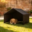 Outdoor Dog Shade Shelter with Canopy – Black, 125cm