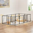 Twelve-Panel Dog Playpen with Two Gates – Black, 60cm High