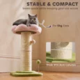 Flower Cat Scratching Post with Padded Perch – Pink, 59cm