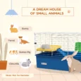 Small-Pet Habitat with Platform 71x46cm – Blue, White