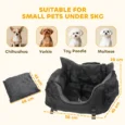 Padded Dog Car Seat with Washable Cover – Black, 58cm