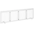 Four-Panel Freestanding Wooden Pet Barrier – White, 61cm