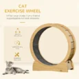 Wooden Cat Exercise Wheel with Brake – 76cm Inner Diameter