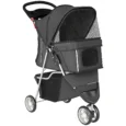 Three-Wheel Folding Pet Stroller – Dark Grey
