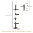 5-Tier Cat Tree Adjustable Height 230-260cm – Brown and white