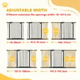 Wide Dog Gate with Three Extensions – Black