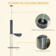 Adjustable Ceiling Cat Tree with Bed and Hammock – Dark Grey, 240–270cm