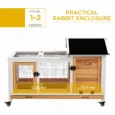 Wheeled Rabbit Resting Hutch with Run – Yellow
