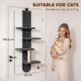 Over Door Cat Climber 4-Level Shelf – Dark Grey