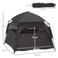 Folding Pet Tent with Mesh Windows – Charcoal, 120cm