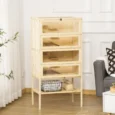 Four-Level Wooden Small Rodent Enclosure with Storage Shelf – Natural