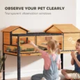 Raised Wooden Tortoise Table with Shelters and Tray – Yellow, 128cm
