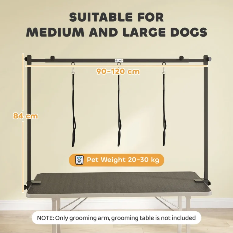 Adjustable H-Frame Dog Grooming Arm – Black