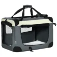 Folding Fabric Pet Carrier – Grey, 60 × 41 × 41cm