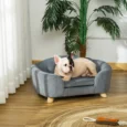 Compact Cushioned Pet Sofa – Grey, 70cm