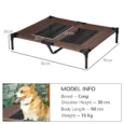 Large Elevated Dog Bed Metal Frame – Brown, Black