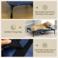Raised Dog Bed Portable Cot Large – Blue and Black
