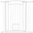 106cm Tall Dog Gate with Cat Door and Extensions – White, 76–104cm